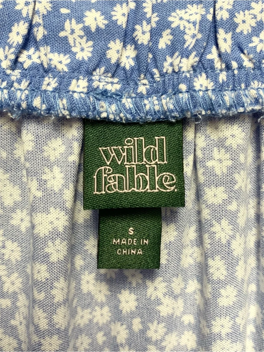 Wild Fable Tiered Ditsy Floral Mini Skirt Size Small Blue White Daisy NEW